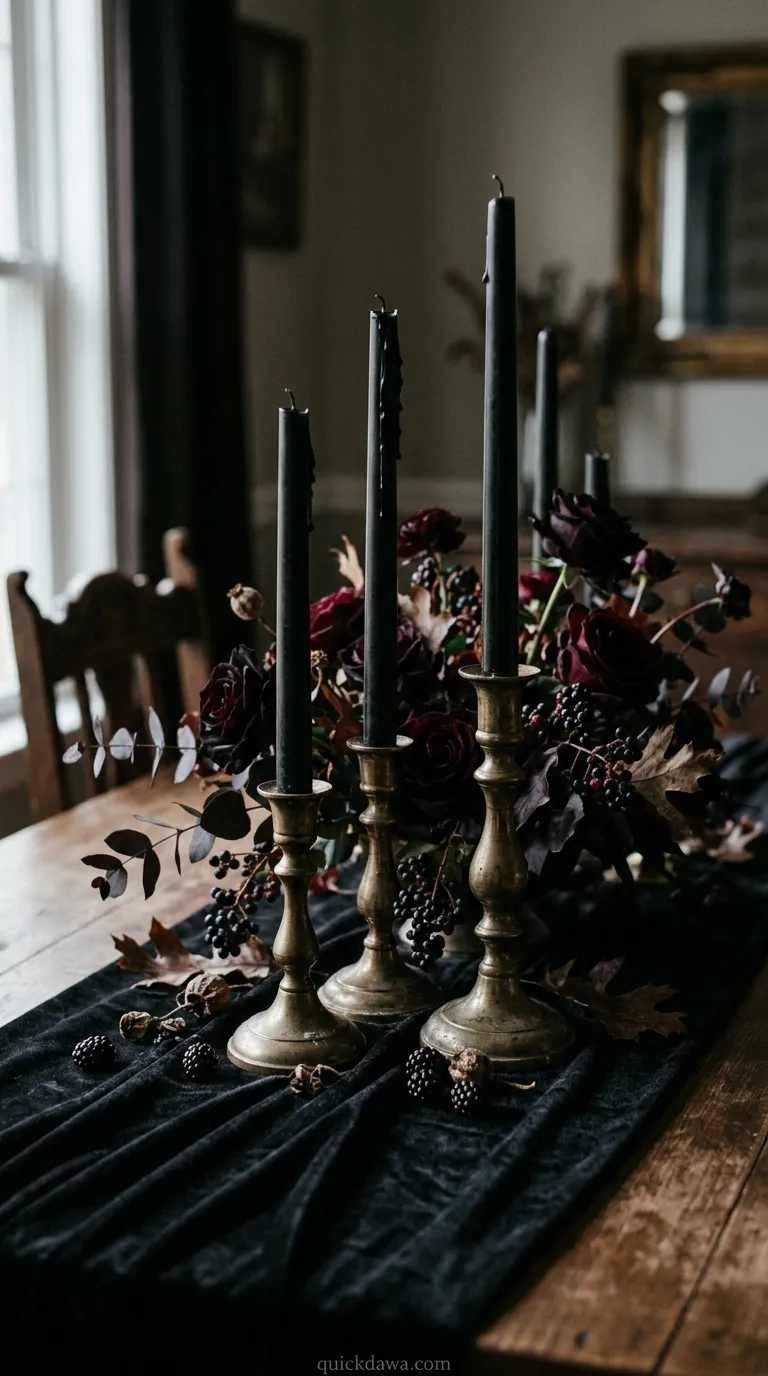 Black Candle Gothic Display