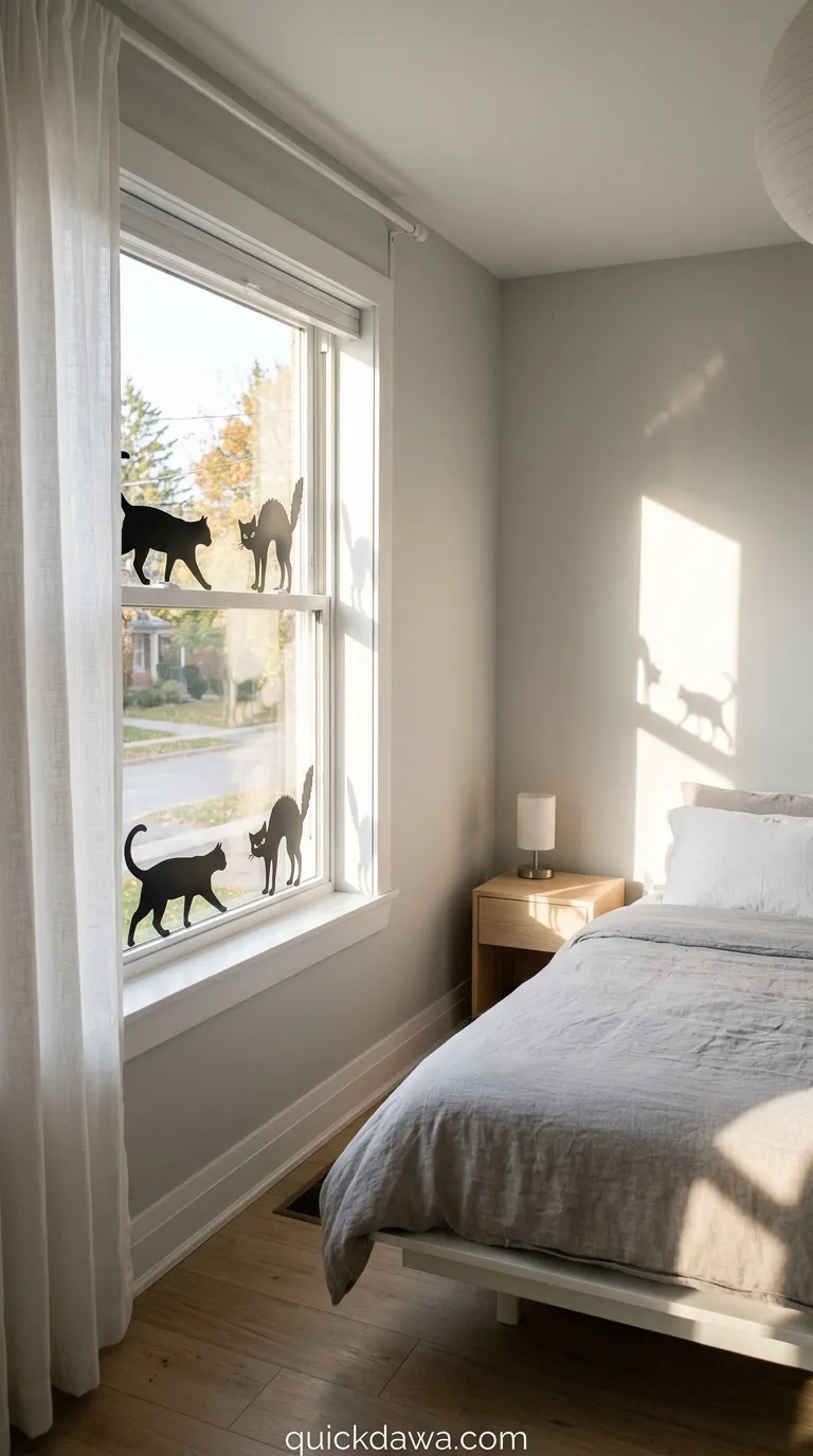 Black Cat Silhouette Window Clings