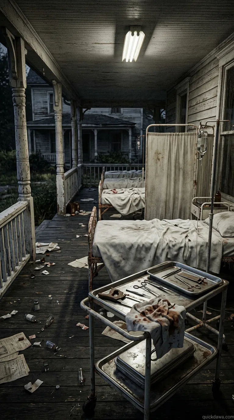 Blood-Spattered Medical Horror Display