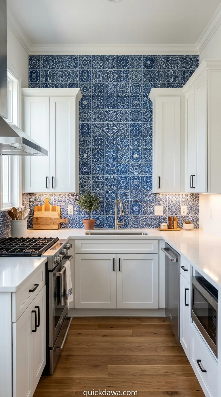 Blue Tile Backsplash
