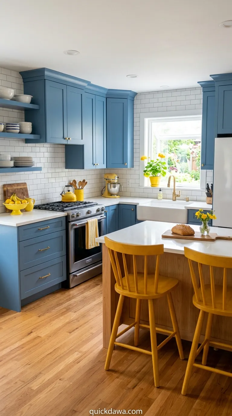 Blue and Yellow Accents