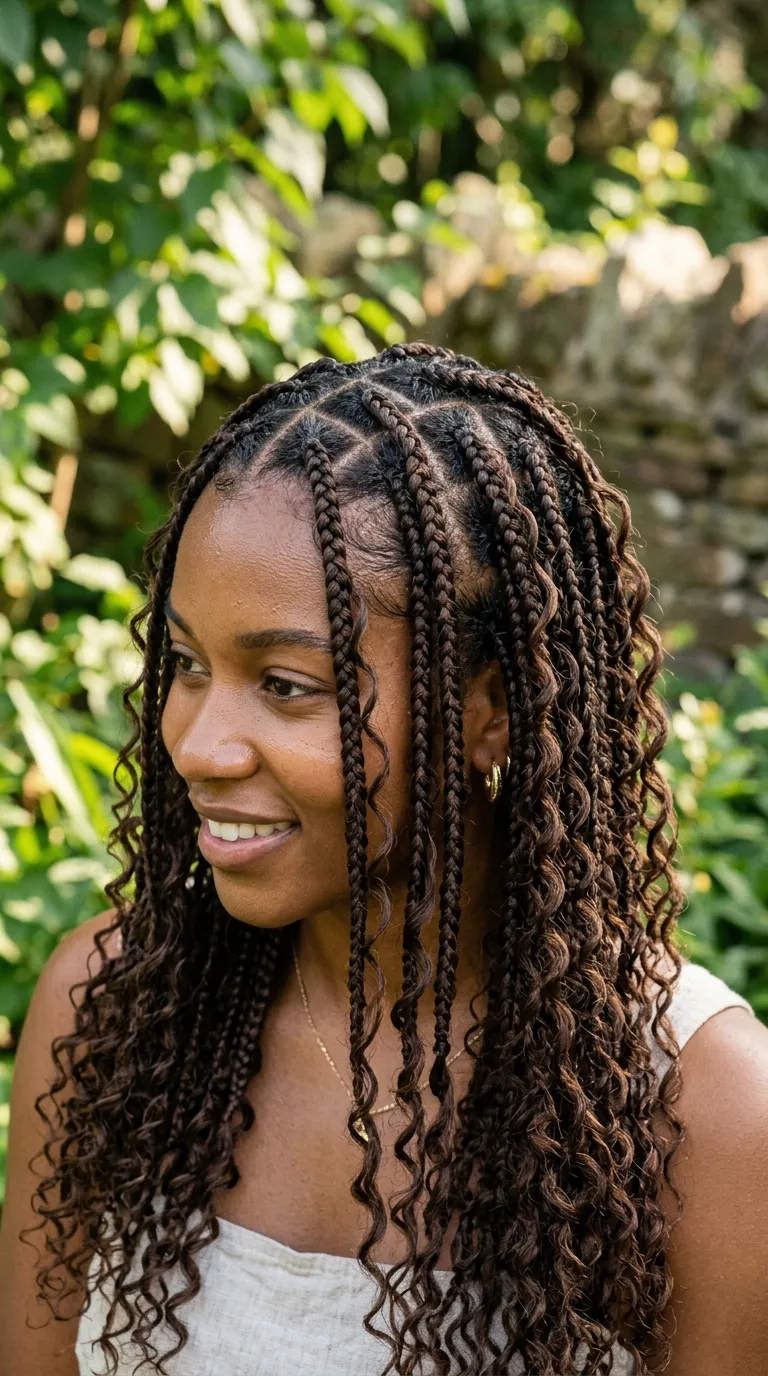 Box Braids Bohemian Version