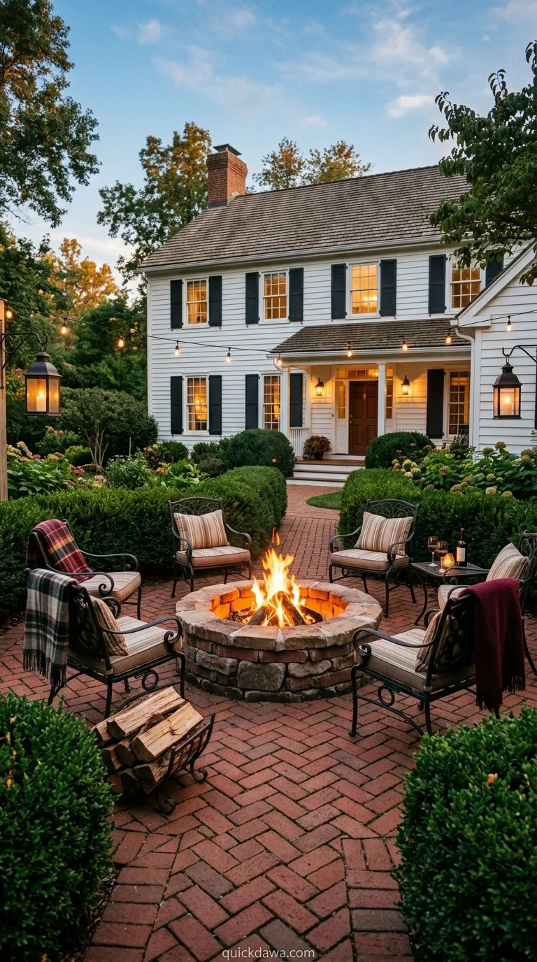 Brick Paver Fire Pit Area