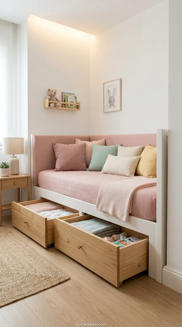 Built-In Daybed Drawers