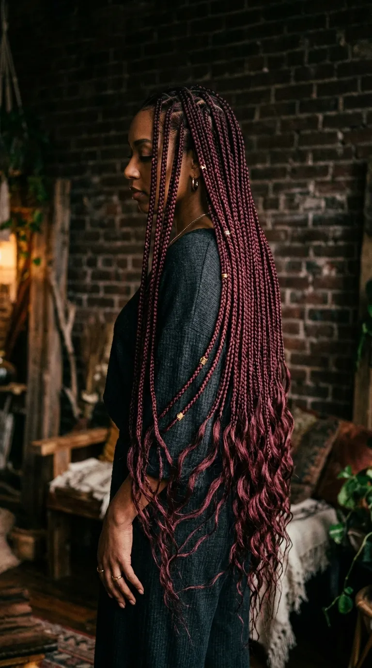 Burgundy Bohemian Lengths