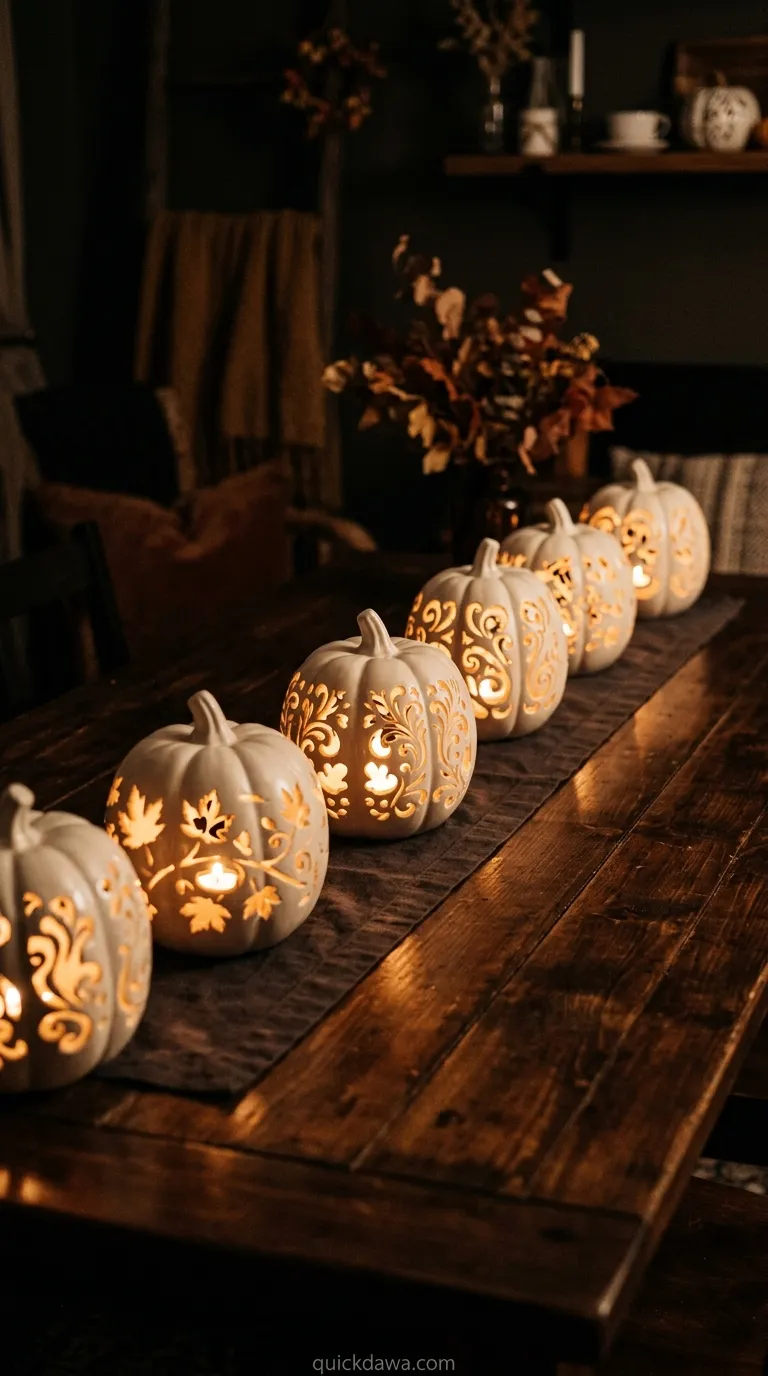 Candlelit Pumpkin Luminary Path