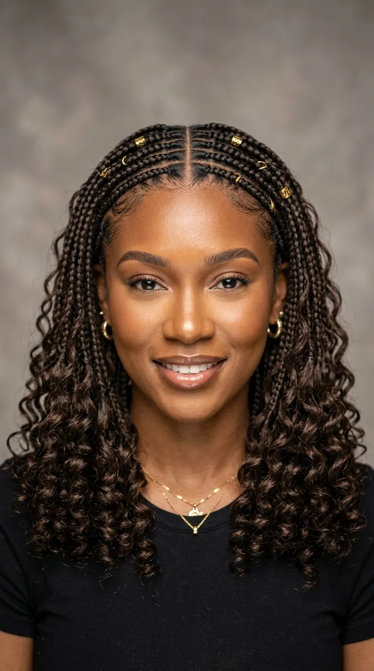 Center Part Boho Braids