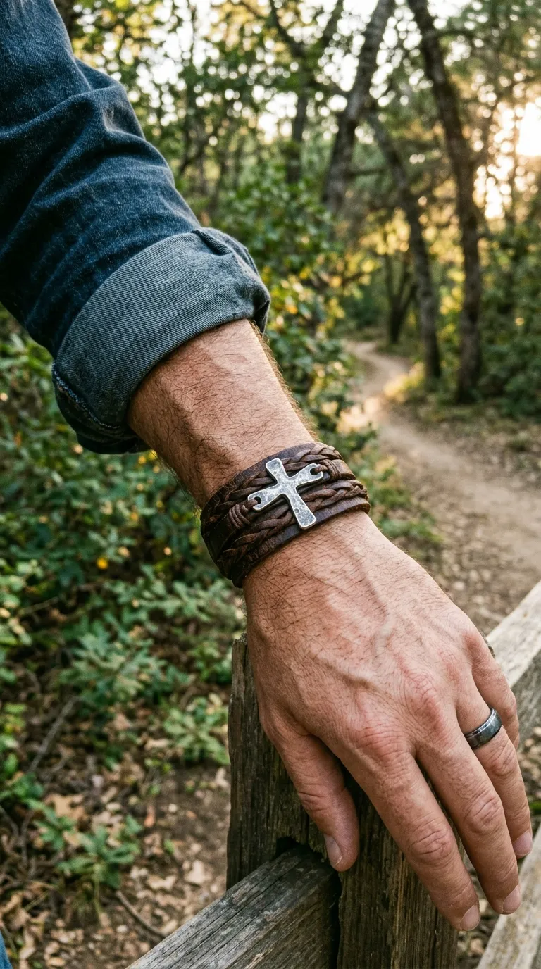 Christian Leather Bracelet