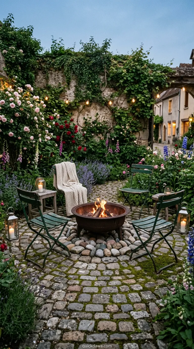 Cobblestone Fire Pit Surround