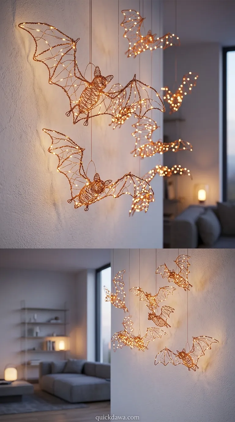Copper Wire Light Sculptures