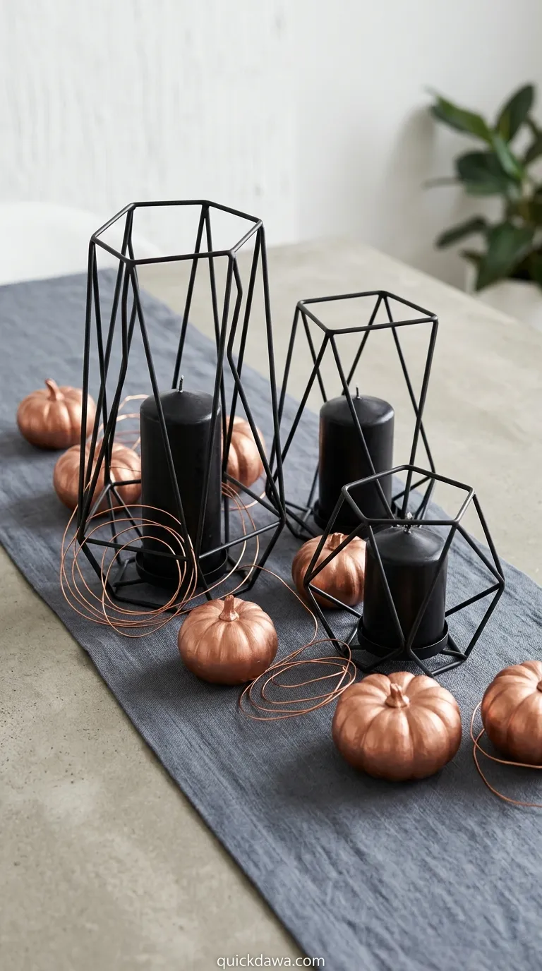 Copper and Black Modern Geometric