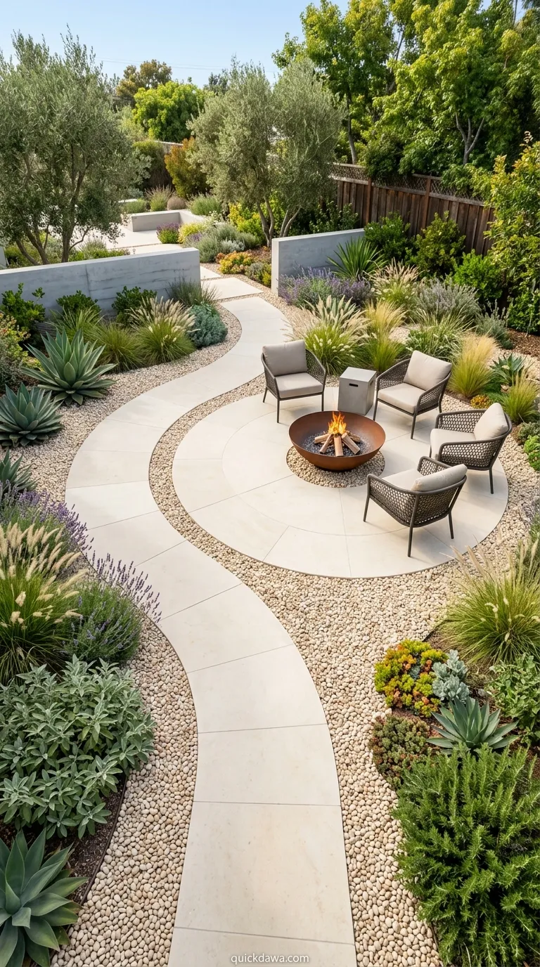 Crushed Stone and Paver Combination