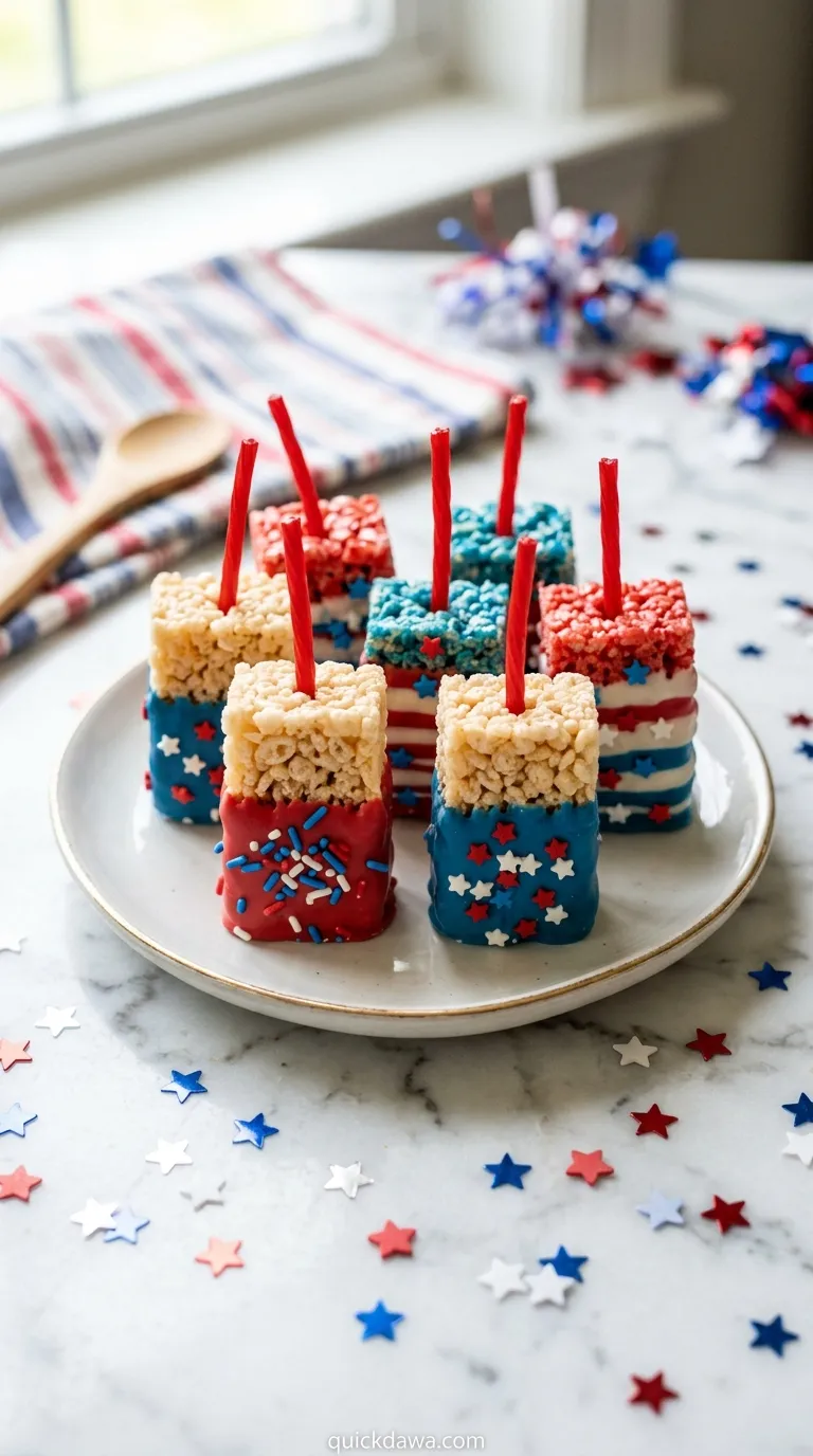 Firecracker Rice Krispie Treats