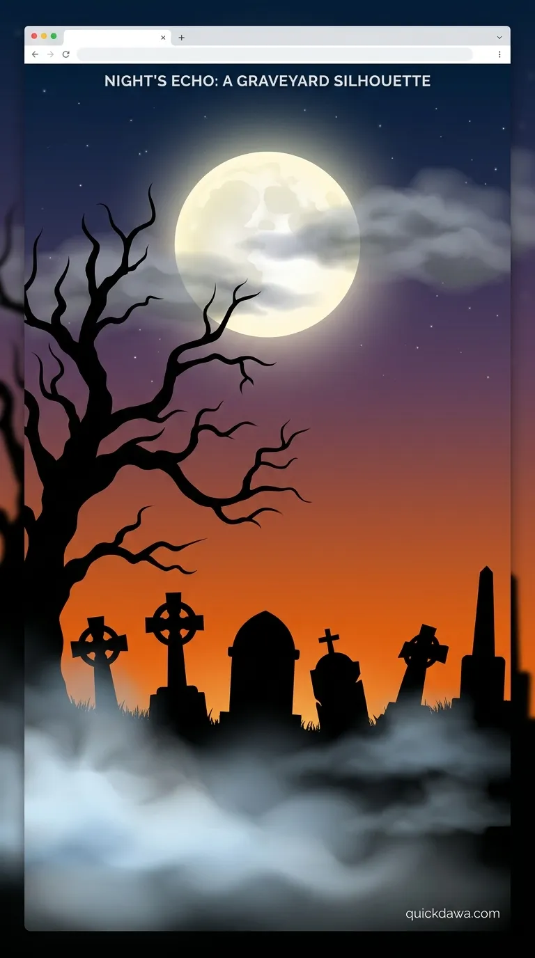 Graveyard Silhouette Scene