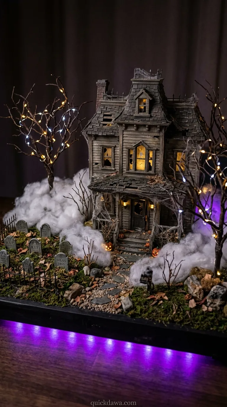 Haunted House Miniature Scene