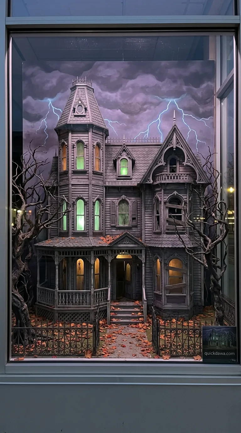 Haunted House Storefront Display