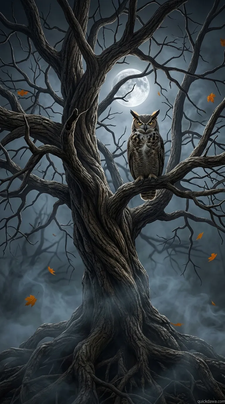 Haunted Tree with Owl