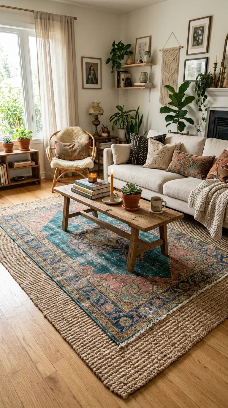 Layered Distressed Rugs