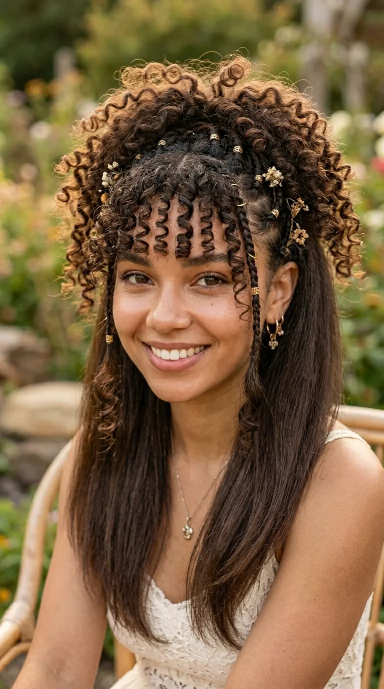 Loose Front Curls Boho Braids