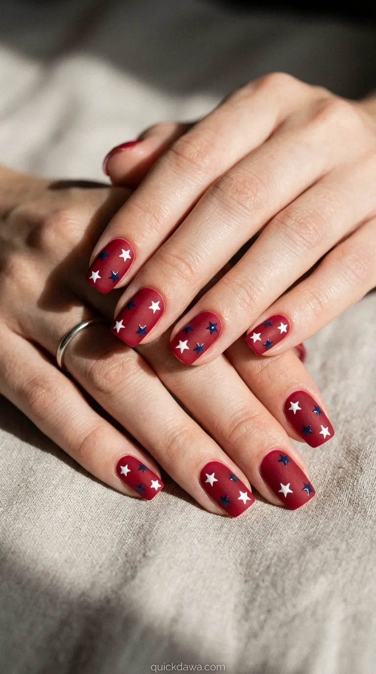 Matte Red with Glossy Stars