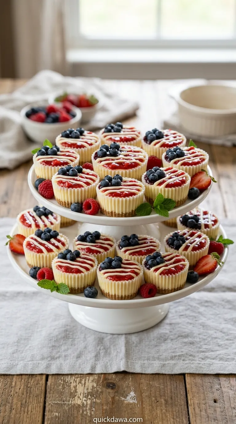 Mini Cheesecake Flag Bites