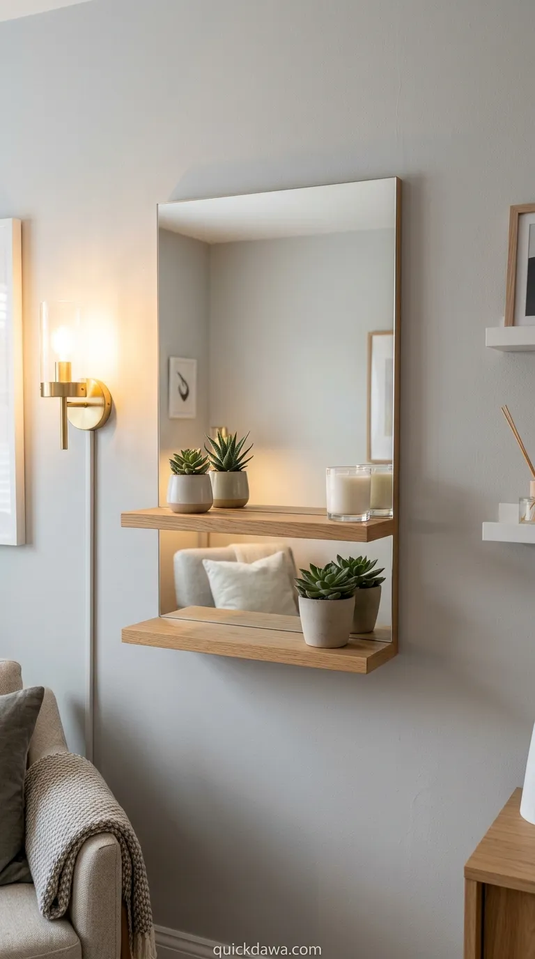 Mirror With Integrated Shelving
