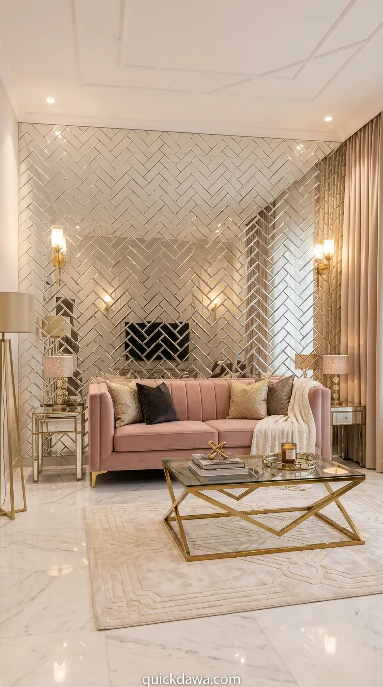 Mirrored Accent Wall Tiles