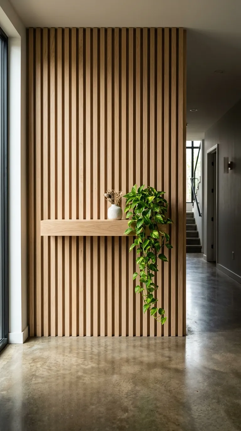 Natural Wood Slat Wall