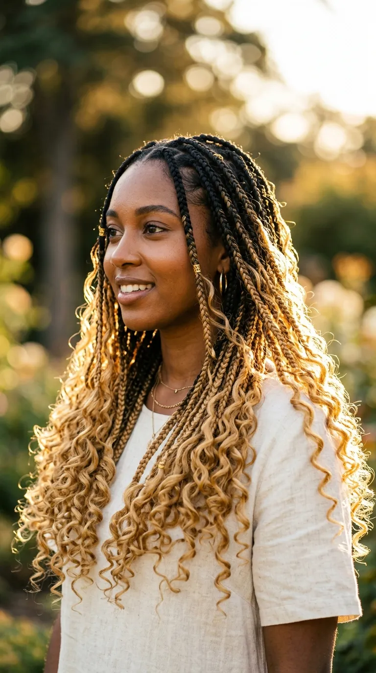 Ombré Curls Boho Braids