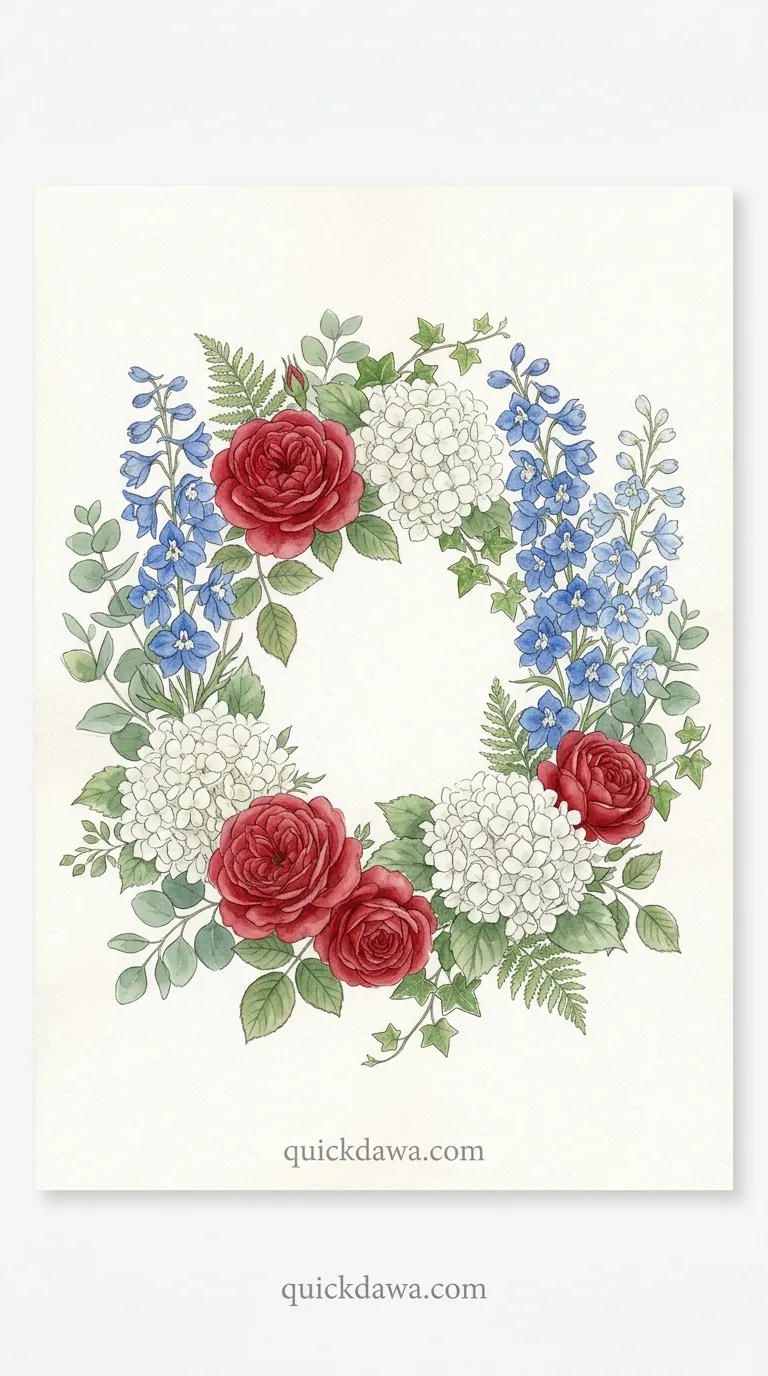 Patriotic Floral Wreath