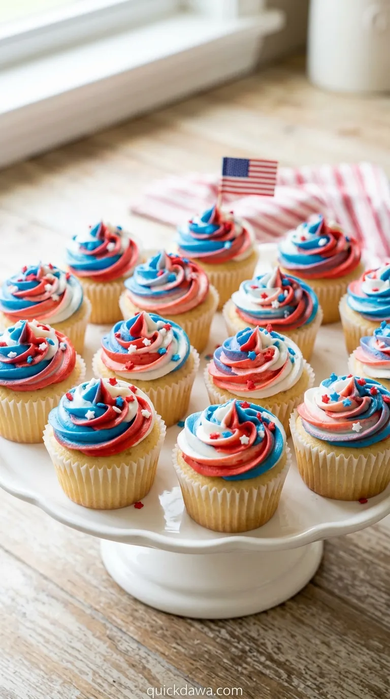 Patriotic Frosted Cupcakes