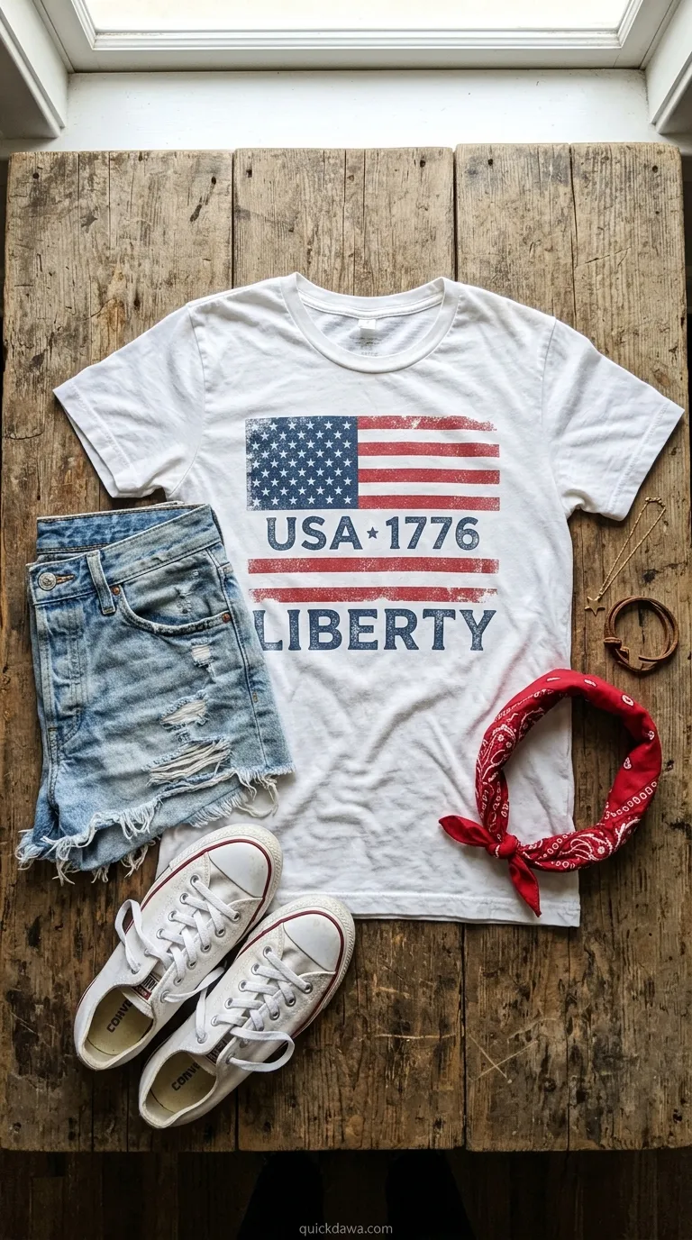Patriotic Graphic Tee Look