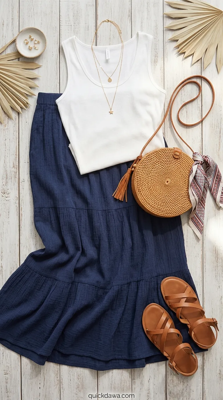 Patriotic Maxi Skirt Pairing