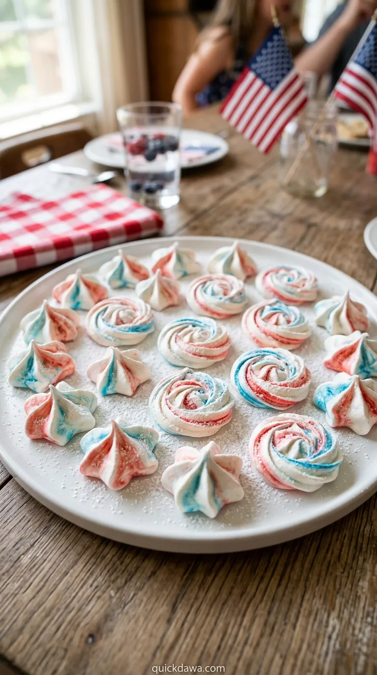 Patriotic Meringue Cookies