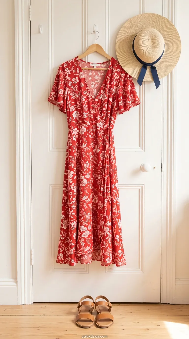 Red Floral Summer Dress