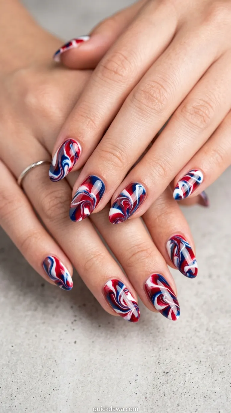 Red White Blue Marble