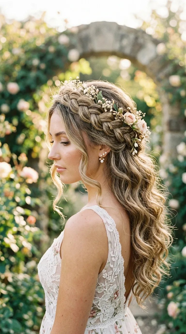 Romantic Crown Style Boho Braids