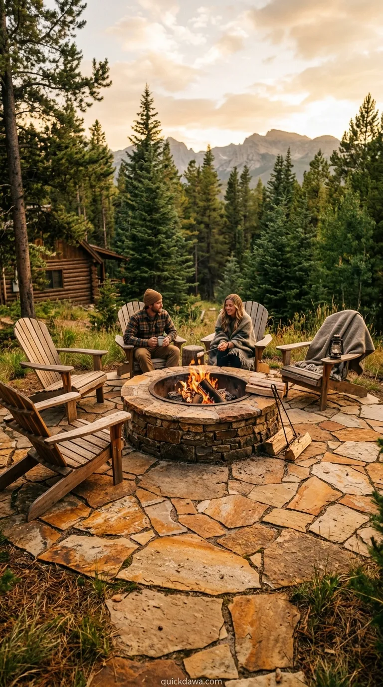 Rustic Flagstone Fire Circle