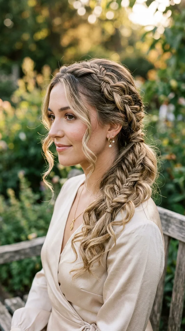 Side Pony Boho Braids