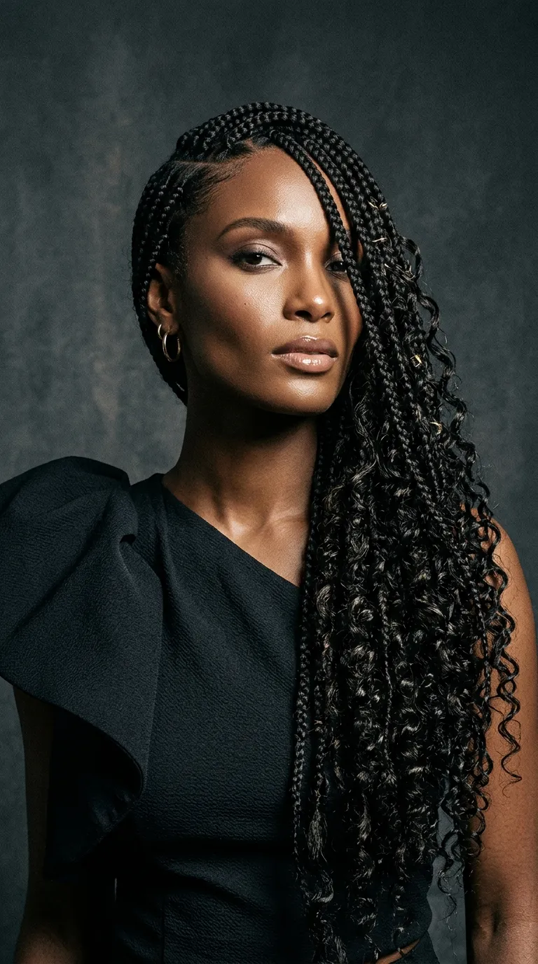 Side Sweep Boho Braids