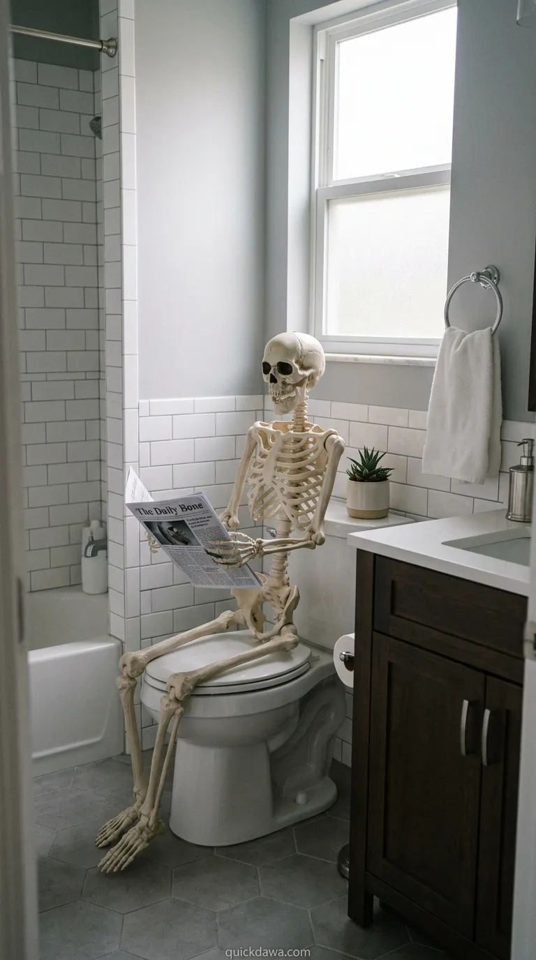 Skeleton Guest on Throne