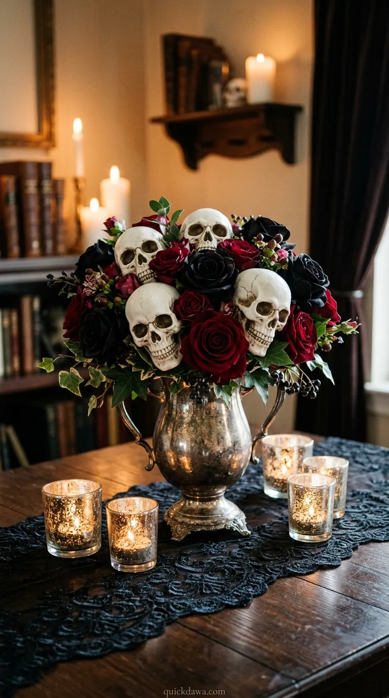 Skull and Rose Romantic Gothic
