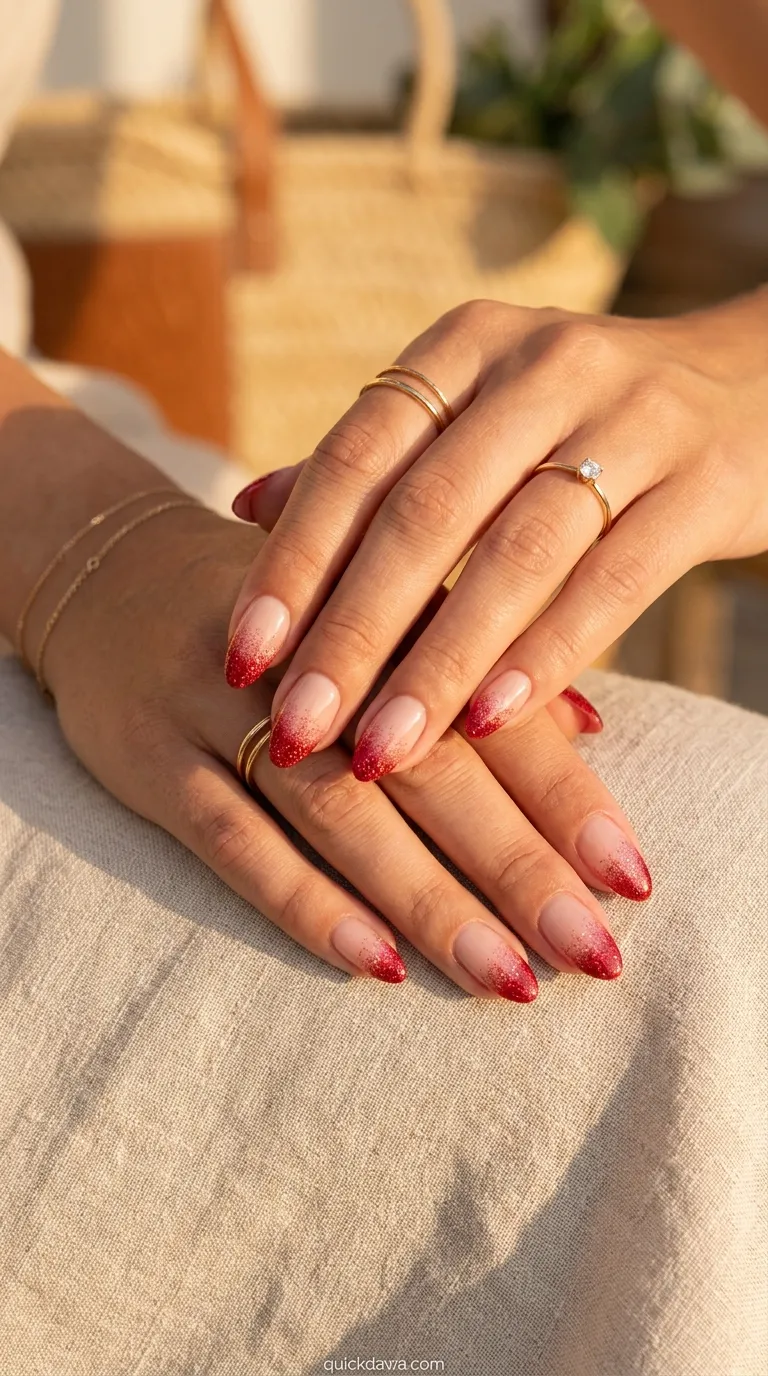Sparkly Red Tips