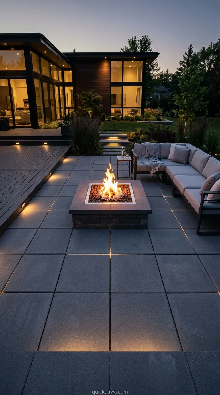 Square Paver Fire Pit Design
