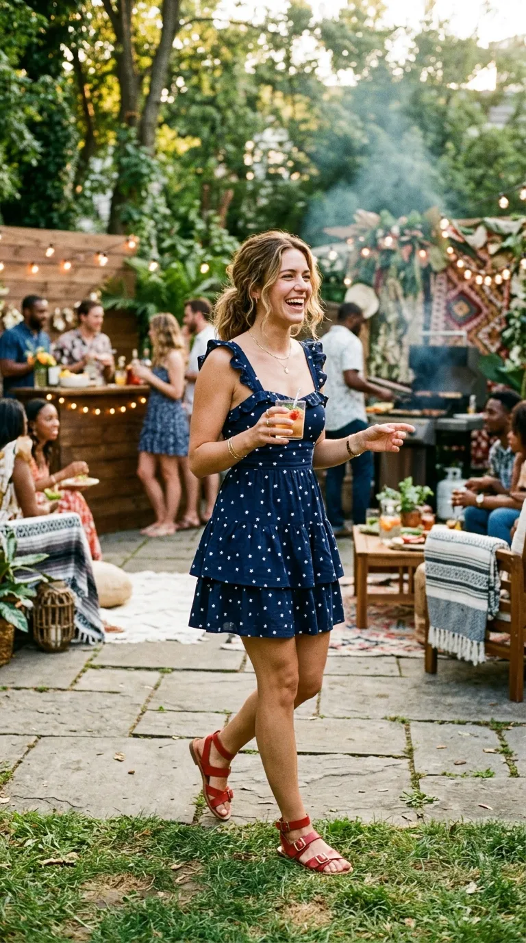 Star-Print Mini Dress