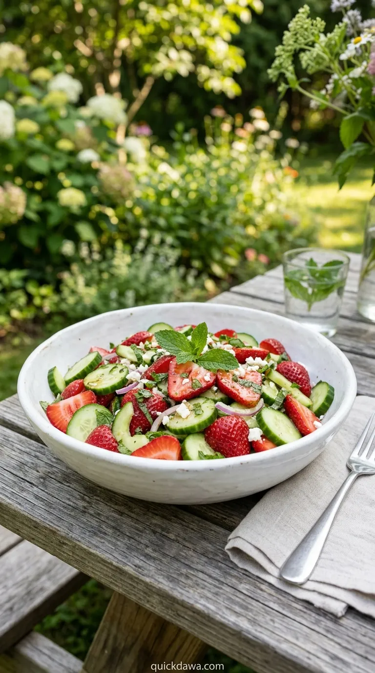 Strawberry Cucumber Summer Salad