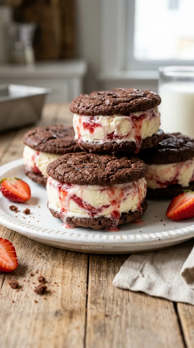 Strawberry Ice Cream Sandwiches