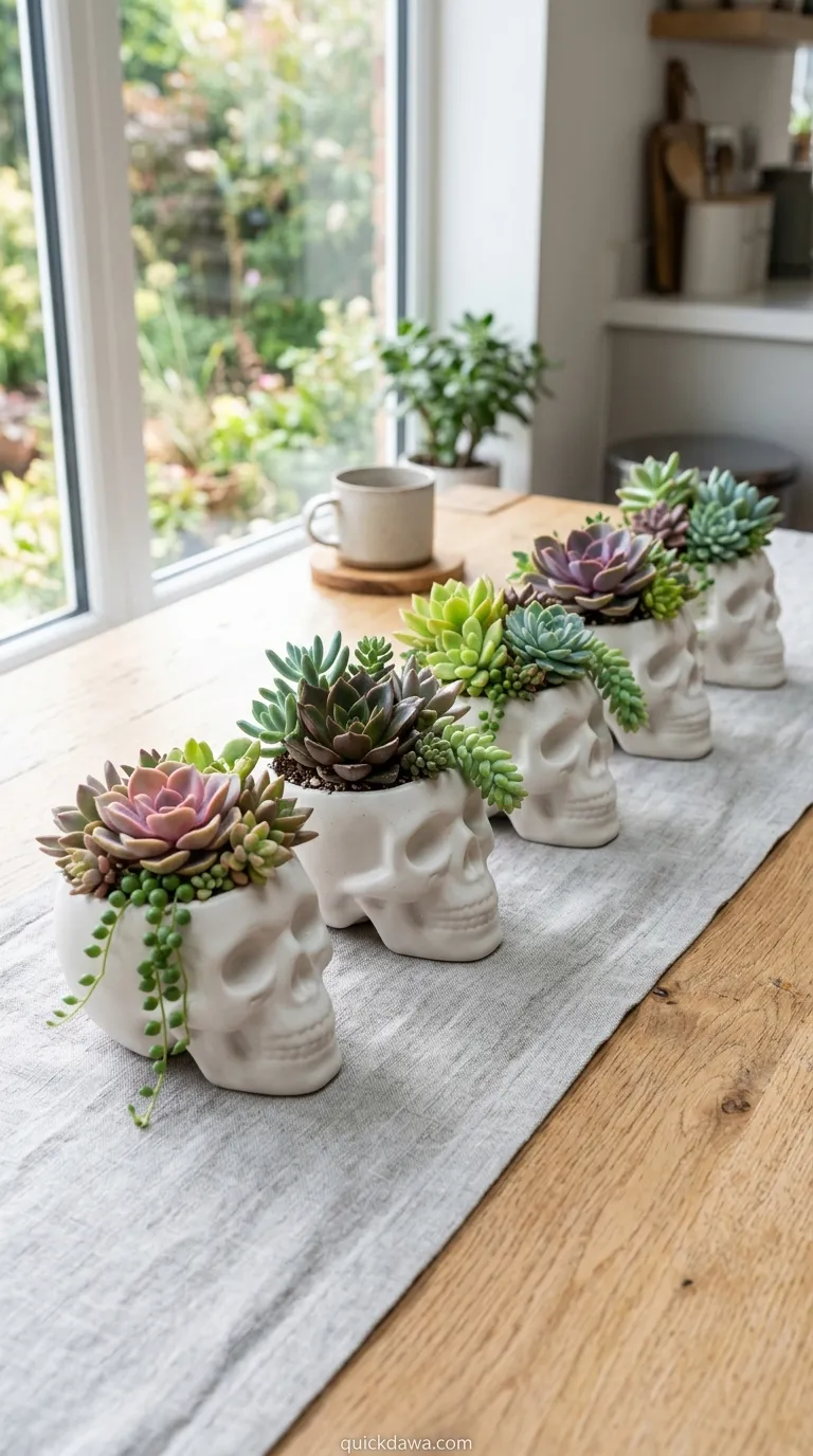 Succulent Skull Planter Garden