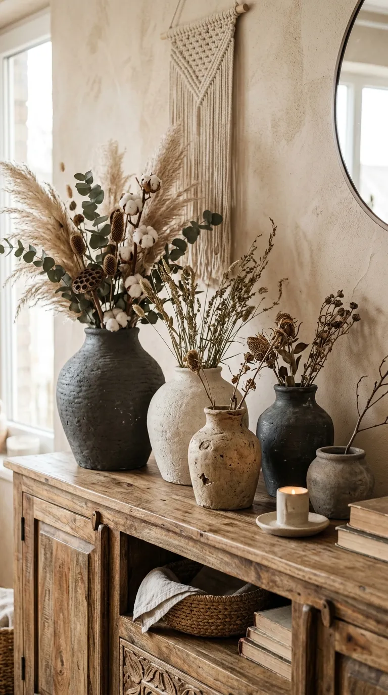 Textured Clay Vases