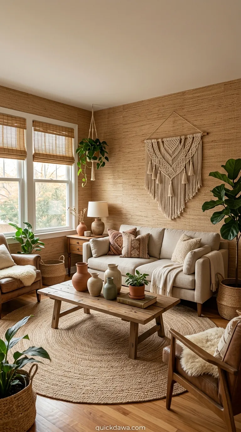 Textured Rattan Wallpaper